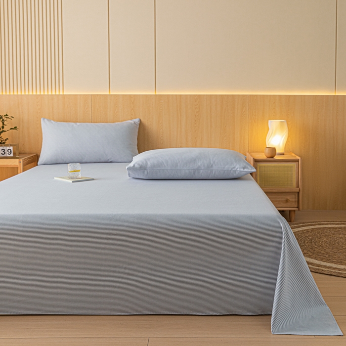 91家纺网 家纺一手货源 找家纺 鑫钰 2024新款全棉老粗布床单  莱卡-灰