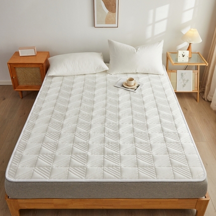 祁恋婷家居 2024新款A类全棉夹棉床护垫 典雅白