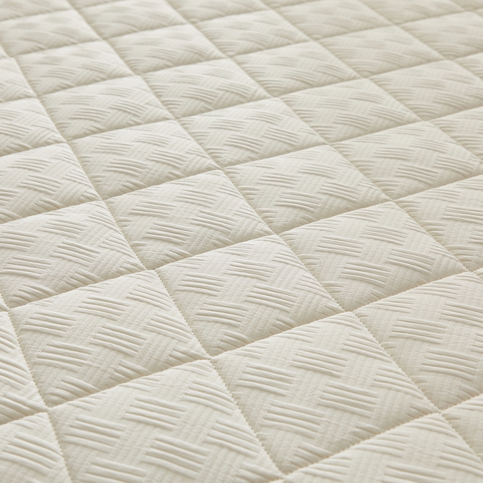 91家纺网 家纺一手货源 找家纺 祁恋婷家居 2024新款华夫格立体乳胶记忆棉床垫【床垫遮盖物】 象牙白 椰棕记忆棉款-5cm