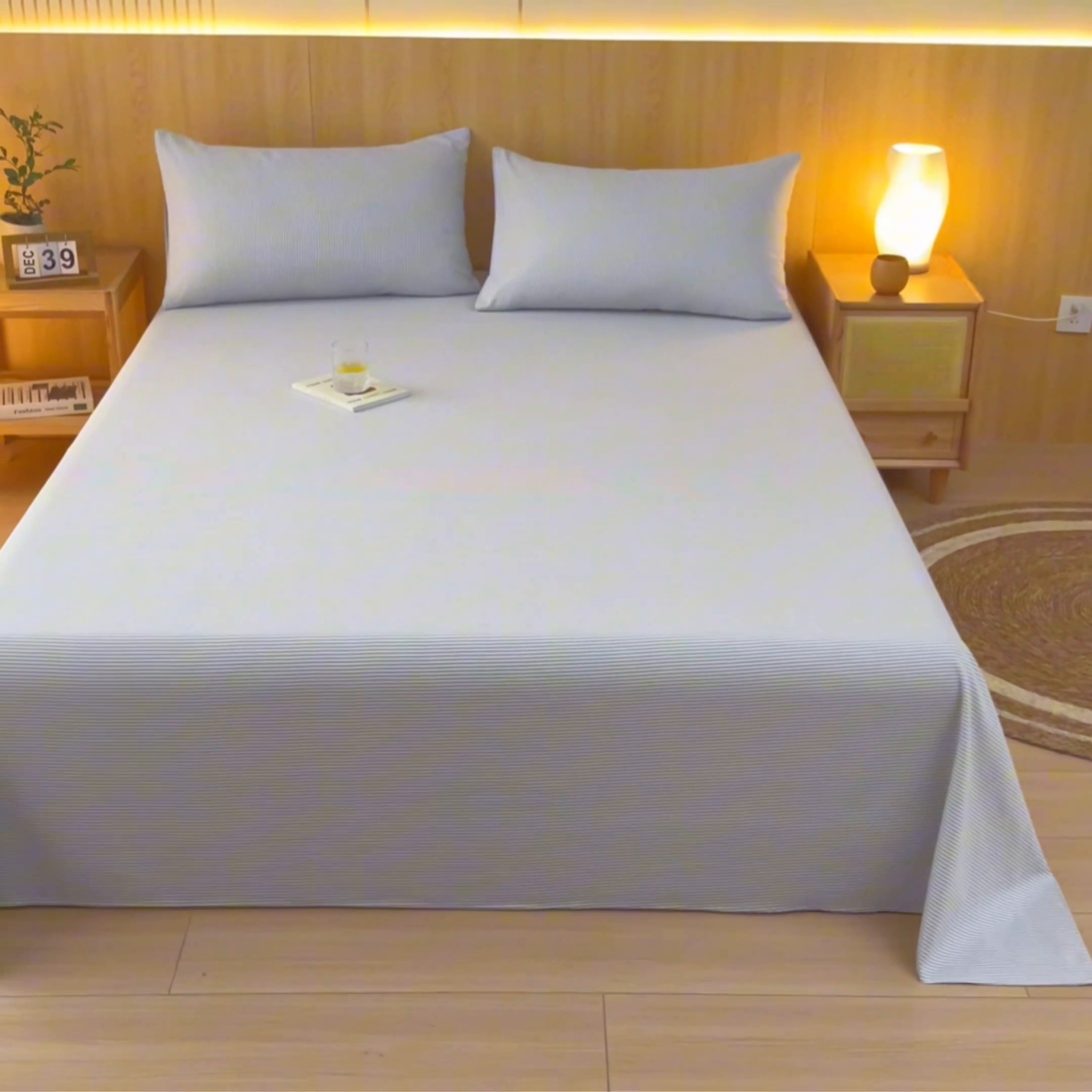 91家纺网 家纺一手货源 找家纺 鑫钰 2024新款全棉老粗布床单  莱卡-灰