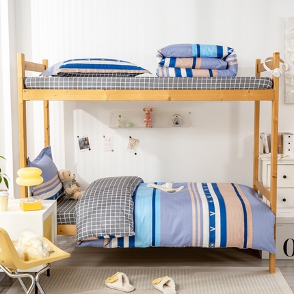 91家纺网 家纺一手货源 找家纺 （总）焱博家纺 2025新款13070全棉床笠款学生宿舍三件套