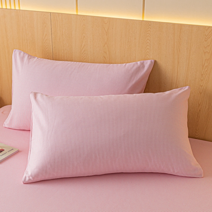 91家纺网 家纺一手货源 找家纺 鑫钰 2024新款全棉老粗布床单  莱卡-粉