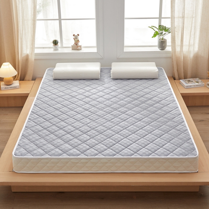 91家纺网 家纺一手货源 找家纺 祁恋婷家居 2024新款华夫格立体乳胶记忆棉床垫【床垫遮盖物】 月光灰 乳胶记忆棉款-9cm
