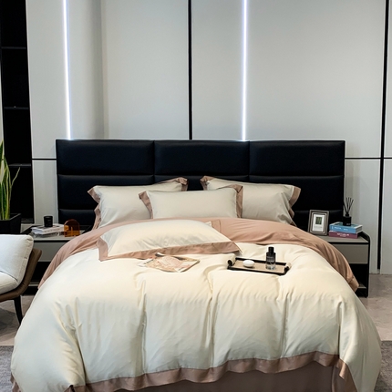 91家纺网 家纺一手货源 找家纺 （总）顾家家居 2024新款兰精天丝拼角四件套-暮光