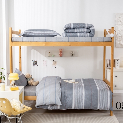 91家纺网 家纺一手货源 找家纺 （总）焱博家纺 2025新款13070全棉床笠款学生宿舍三件套