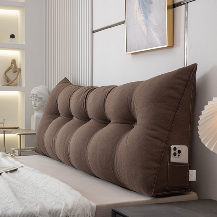 美达人 2024新款物珍珠棉亚麻三角靠背 湘宜咖-亚麻