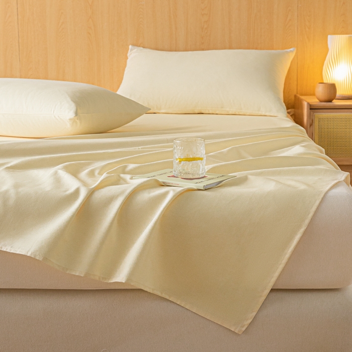 91家纺网 家纺一手货源 找家纺 鑫钰 2024新款全棉老粗布床单  月白-白