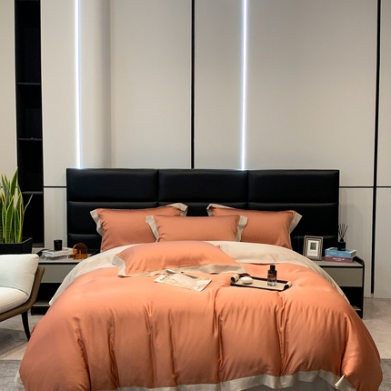 91家纺网 家纺一手货源 找家纺 （总）顾家家居 2024新款兰精天丝拼角四件套-暮光