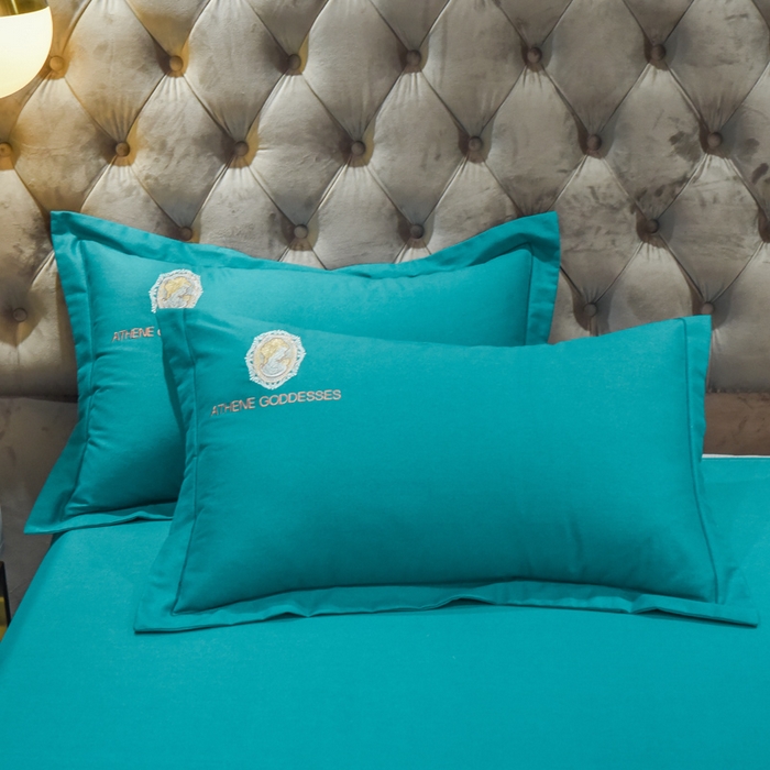 91家纺网 家纺一手货源 找家纺 艾迪尚家纺 2025新款纯色生态磨毛绣花单枕套 艾薇儿-复古兰