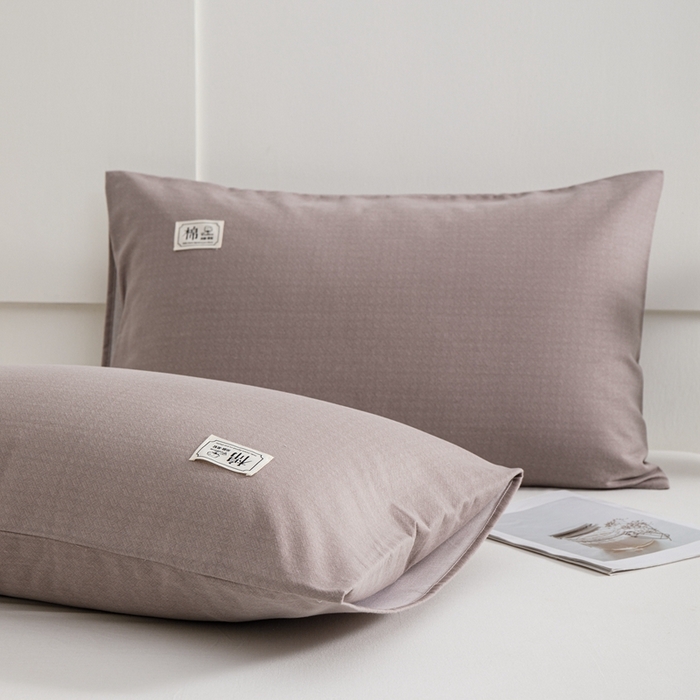 91家纺网 家纺一手货源 找家纺 宝时兰 2024新款纯色单枕套全棉加厚生态喷气磨毛纯棉口袋枕套 纯色-卡其