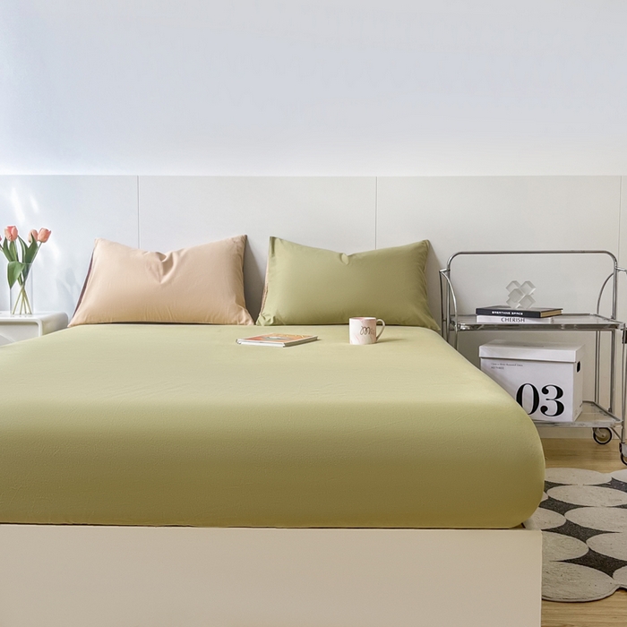 91家纺网 家纺一手货源 找家纺 （总）米粒家纺 2024新款纯色磨毛床笠