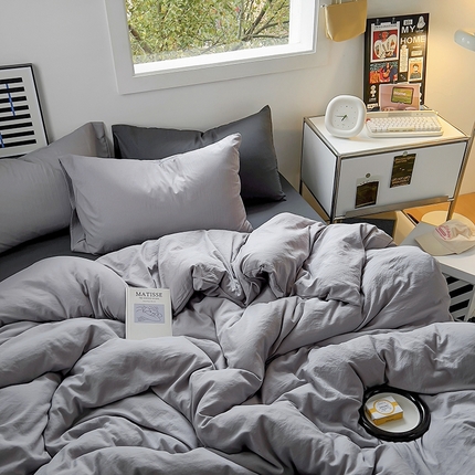 91家纺网 家纺一手货源 找家纺 （总）阿曼达 2024新款ins博主风ins奶油风简约轻奢混搭水洗m四件套