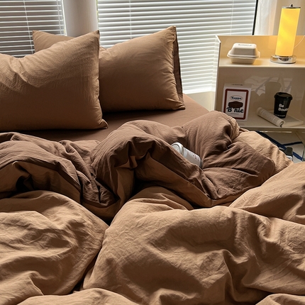 91家纺网 家纺一手货源 找家纺 （总）阿曼达 2024新款ins博主风ins奶油风简约轻奢混搭水洗m四件套