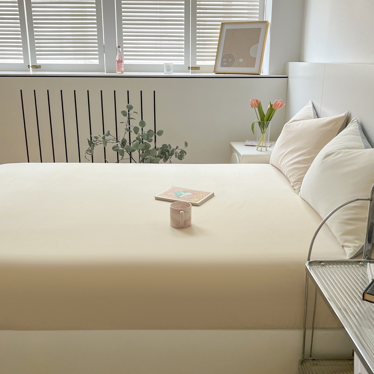 91家纺网 家纺一手货源 找家纺 米粒家纺 2024新款纯色磨毛床笠 咖