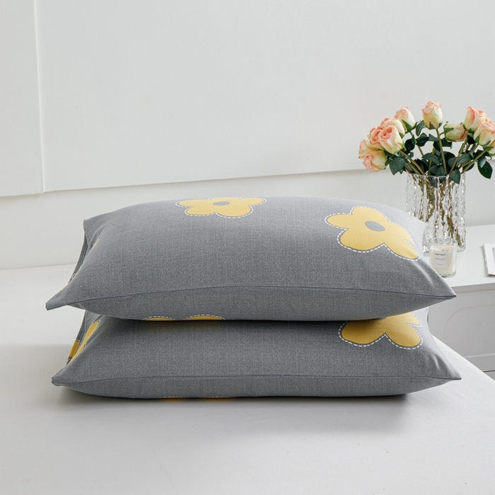 91家纺网 家纺一手货源 找家纺 宝时兰 2024新款纯色单枕套全棉加厚生态喷气磨毛纯棉口袋枕套 印花- 花密灰