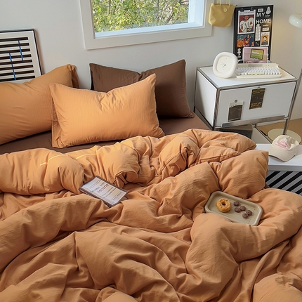 91家纺网 家纺一手货源 找家纺 （总）阿曼达 2024新款ins博主风ins奶油风简约轻奢混搭水洗m四件套