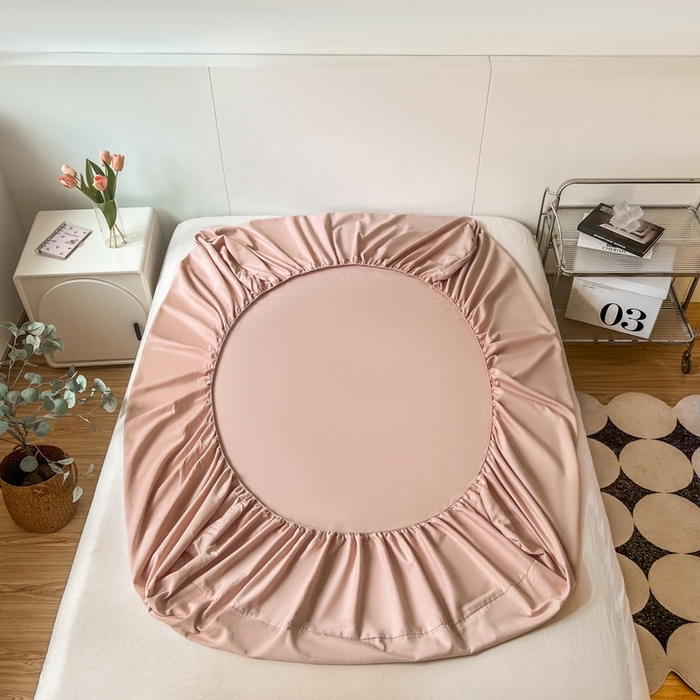 91家纺网 家纺一手货源 找家纺 米粒家纺 2024新款纯色磨毛床笠 蔷薇