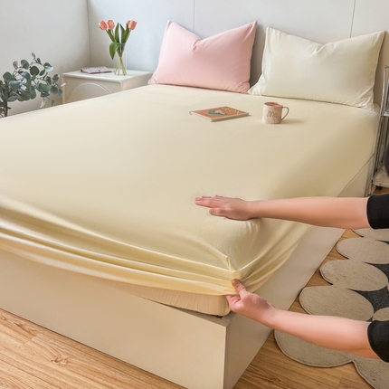 91家纺网 家纺一手货源 找家纺 （总）米粒家纺 2024新款纯色磨毛床笠