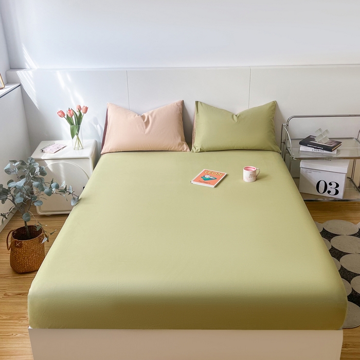 91家纺网 家纺一手货源 找家纺 （总）米粒家纺 2024新款纯色磨毛床笠