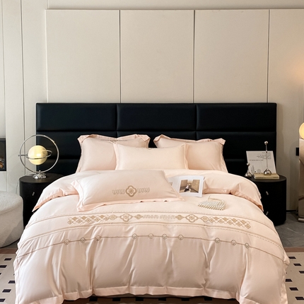 91家纺网 家纺一手货源 找家纺 （总）新印象 2024新款天丝绣花宽边工艺四件套-茉然