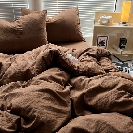 91家纺网 家纺一手货源 找家纺 （总）阿曼达 2024新款ins博主风ins奶油风简约轻奢混搭水洗m四件套