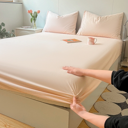 91家纺网 家纺一手货源 找家纺 （总）米粒家纺 2024新款纯色磨毛床笠