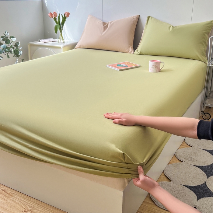 91家纺网 家纺一手货源 找家纺 （总）米粒家纺 2024新款纯色磨毛床笠