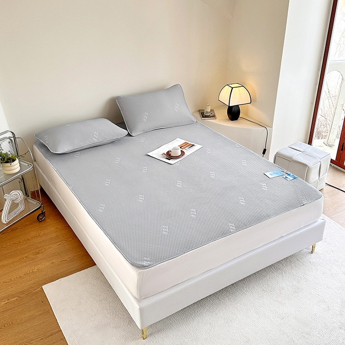 91家纺网 家纺一手货源 找家纺 凉百百 2024春夏新款冰豆豆凉感冰豆豆小米粒席空调席 绅士灰