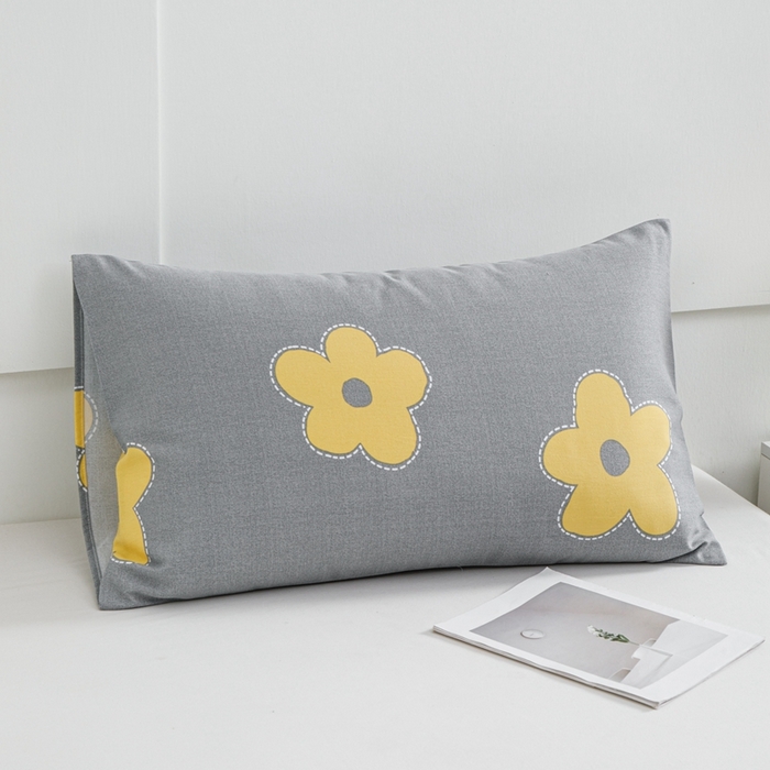 91家纺网 家纺一手货源 找家纺 宝时兰 2024新款纯色单枕套全棉加厚生态喷气磨毛纯棉口袋枕套 印花- 花密灰