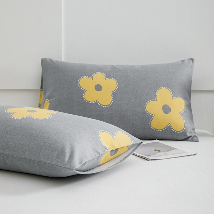 91家纺网 家纺一手货源 找家纺 宝时兰 2024新款纯色单枕套全棉加厚生态喷气磨毛纯棉口袋枕套 印花- 花密灰