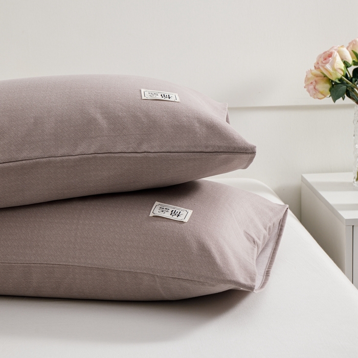 91家纺网 家纺一手货源 找家纺 宝时兰 2024新款纯色单枕套全棉加厚生态喷气磨毛纯棉口袋枕套 纯色-卡其