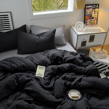 91家纺网 家纺一手货源 找家纺 （总）阿曼达 2024新款ins博主风ins奶油风简约轻奢混搭水洗m四件套