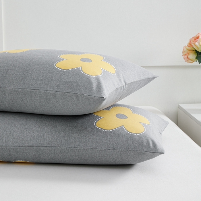 91家纺网 家纺一手货源 找家纺 宝时兰 2024新款纯色单枕套全棉加厚生态喷气磨毛纯棉口袋枕套 印花- 花密灰