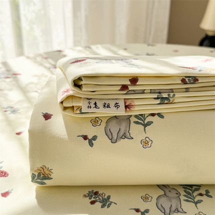 91家纺网 家纺一手货源 找家纺 （总）简宜家居（朝初家纺） 2025新款全棉老粗布A版单床单