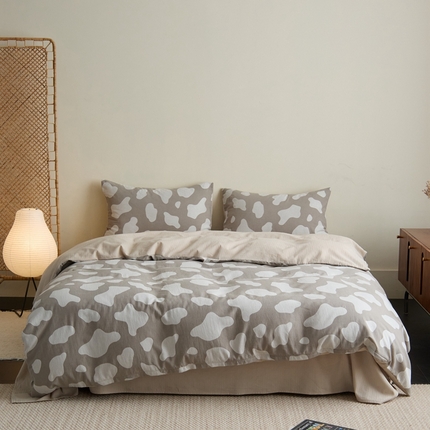 原研家居 2024新款全棉色织提花人字纹系列四件套 奶油泡芙-亚麻