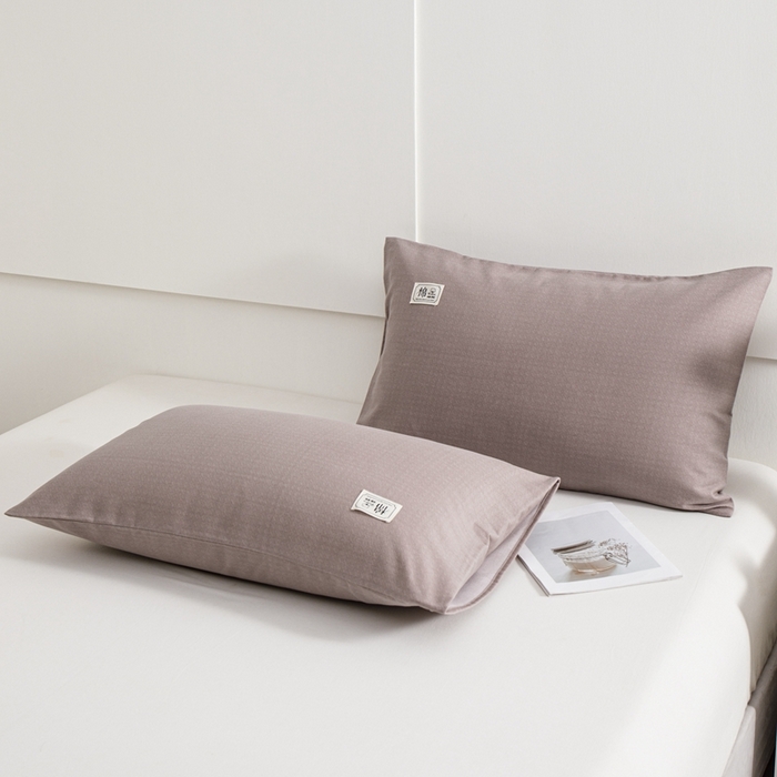 91家纺网 家纺一手货源 找家纺 宝时兰 2024新款纯色单枕套全棉加厚生态喷气磨毛纯棉口袋枕套 纯色-卡其