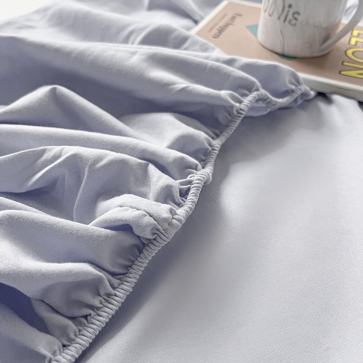 91家纺网 家纺一手货源 找家纺 米粒家纺 2024新款纯色磨毛床笠 紫雾