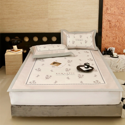 橘滋 2024新款轻奢简约法式数码印花冰丝凉席-场景二 芮萩-粉