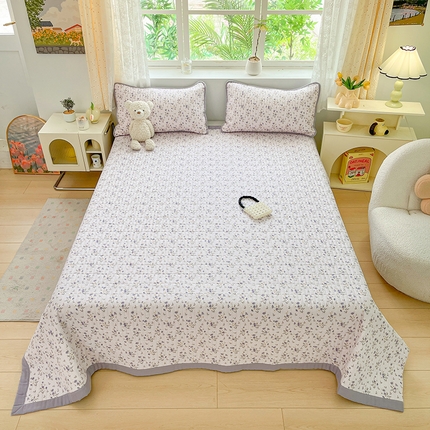 91家纺网 家纺一手货源 找家纺 久云居 2024新款双面全棉双层纱夹棉床盖 爱丽娜