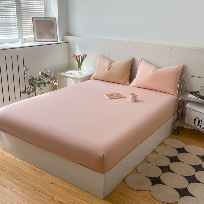 91家纺网 家纺一手货源 找家纺 米粒家纺 2024新款纯色磨毛床笠 蔷薇