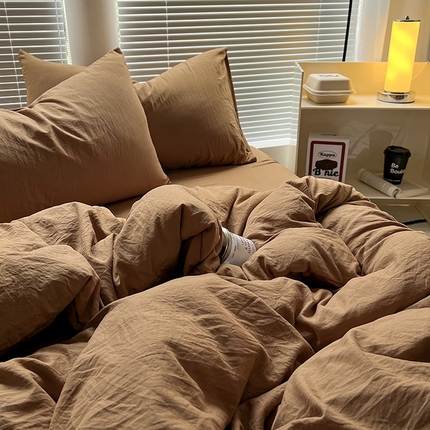 91家纺网 家纺一手货源 找家纺 （总）阿曼达 2024新款ins博主风ins奶油风简约轻奢混搭水洗m四件套