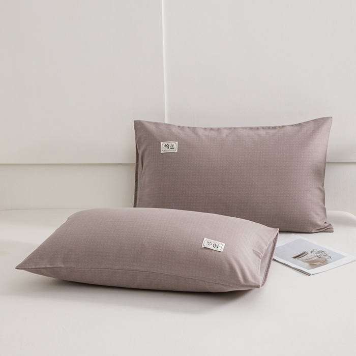 91家纺网 家纺一手货源 找家纺 宝时兰 2024新款纯色单枕套全棉加厚生态喷气磨毛纯棉口袋枕套 纯色-卡其