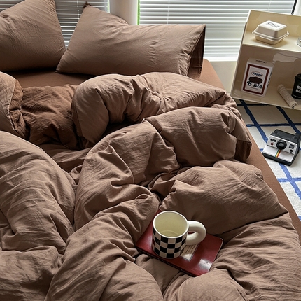 91家纺网 家纺一手货源 找家纺 （总）阿曼达 2024新款ins博主风ins奶油风简约轻奢混搭水洗m四件套