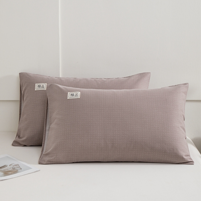 91家纺网 家纺一手货源 找家纺 宝时兰 2024新款纯色单枕套全棉加厚生态喷气磨毛纯棉口袋枕套 纯色-卡其
