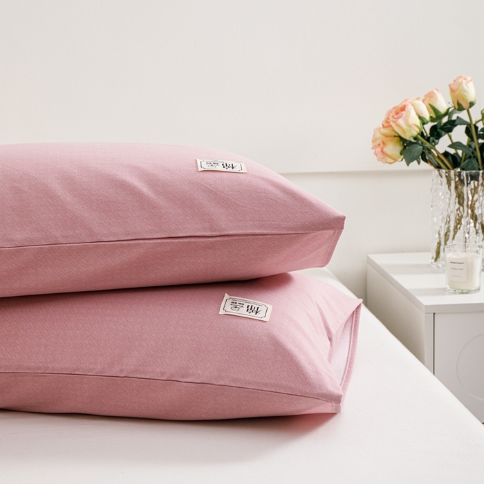 91家纺网 家纺一手货源 找家纺 宝时兰 2024新款纯色单枕套全棉加厚生态喷气磨毛纯棉口袋枕套 纯色-豆沙粉