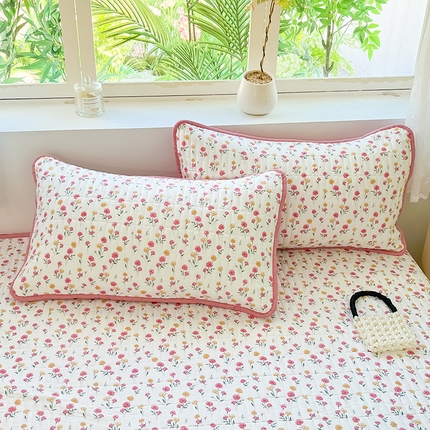 91家纺网 家纺一手货源 找家纺 久云居 2024新款双面全棉双层纱夹棉单枕套 艾莎