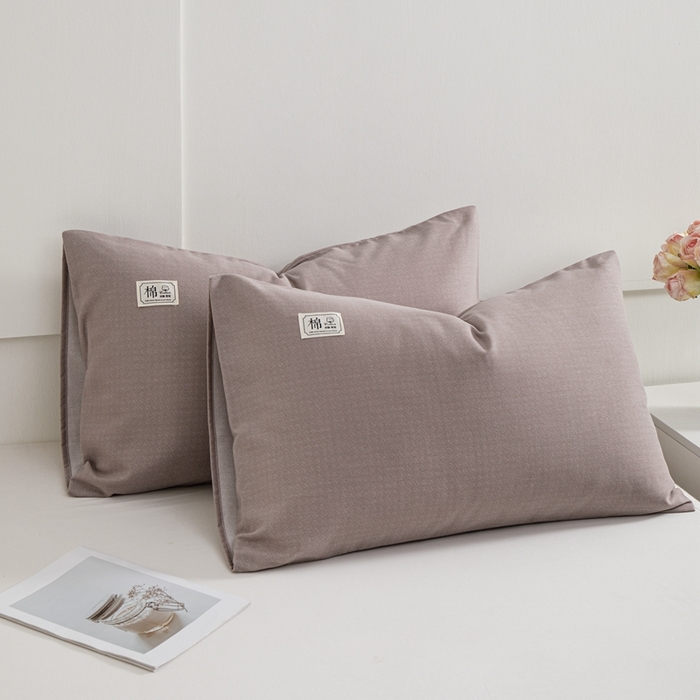 91家纺网 家纺一手货源 找家纺 宝时兰 2024新款纯色单枕套全棉加厚生态喷气磨毛纯棉口袋枕套 纯色-卡其