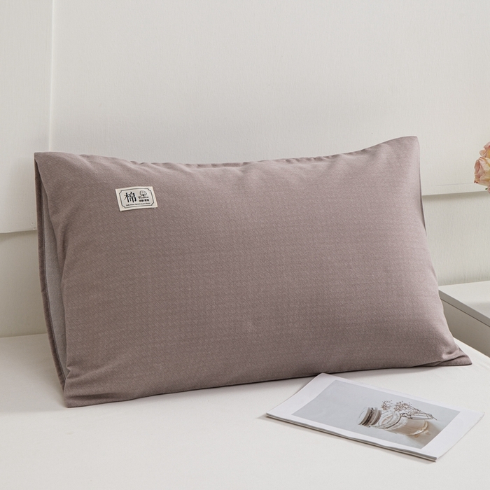 91家纺网 家纺一手货源 找家纺 宝时兰 2024新款纯色单枕套全棉加厚生态喷气磨毛纯棉口袋枕套 纯色-卡其