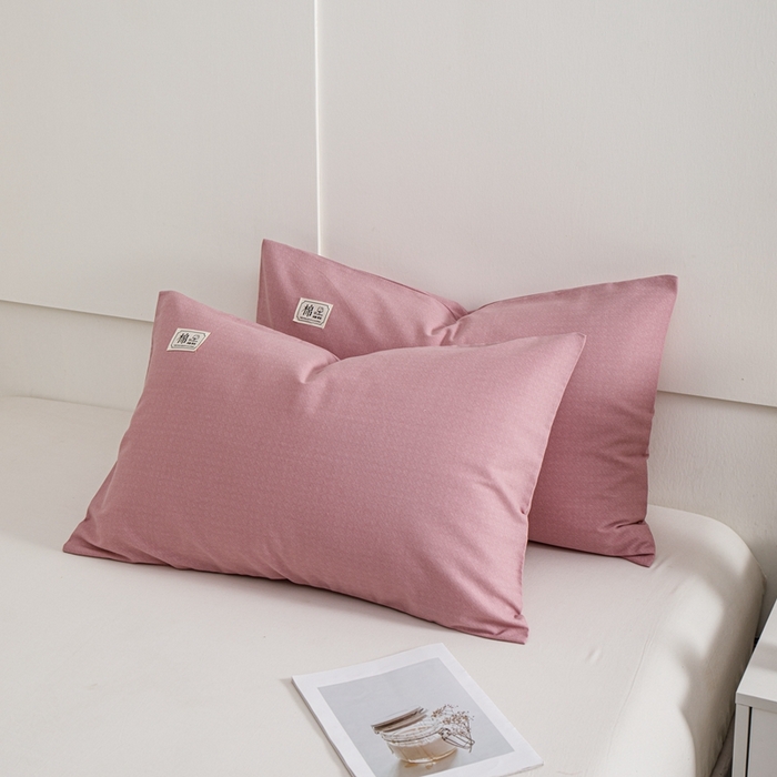 91家纺网 家纺一手货源 找家纺 宝时兰 2024新款纯色单枕套全棉加厚生态喷气磨毛纯棉口袋枕套 纯色-豆沙粉