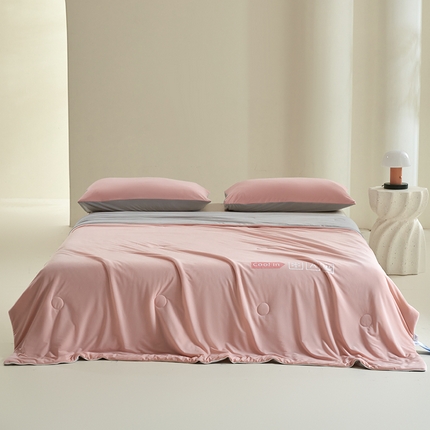 桃子 2024新款A类高品质冰冰凉雪花冰感凉皮双面凉感夏被 冰感凉皮-豆粉灰（加倍透气）